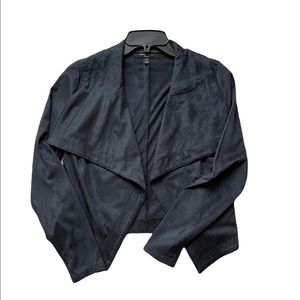 Faux Suede jacket- Navy blue (size small)